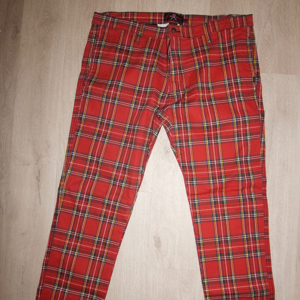 HOT TOPIC RED PLAID PANTS